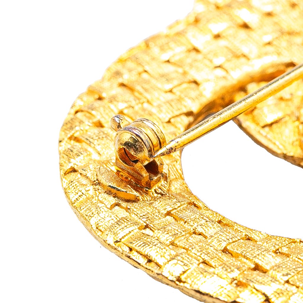 Chanel Gold Plated CC Triple Circle Brooch - 4