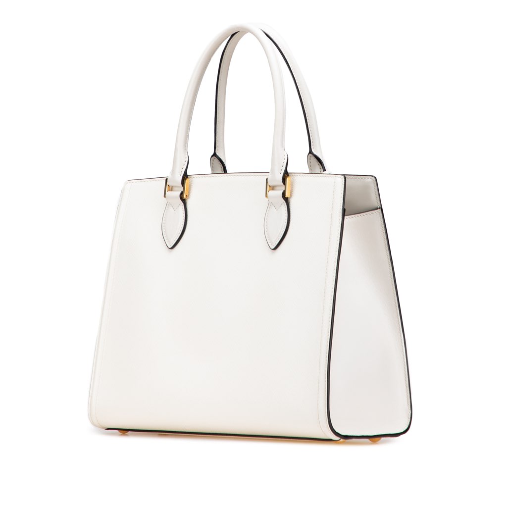 Prada Soft Calf Trimmed Saffiano Lux Satchel - 2