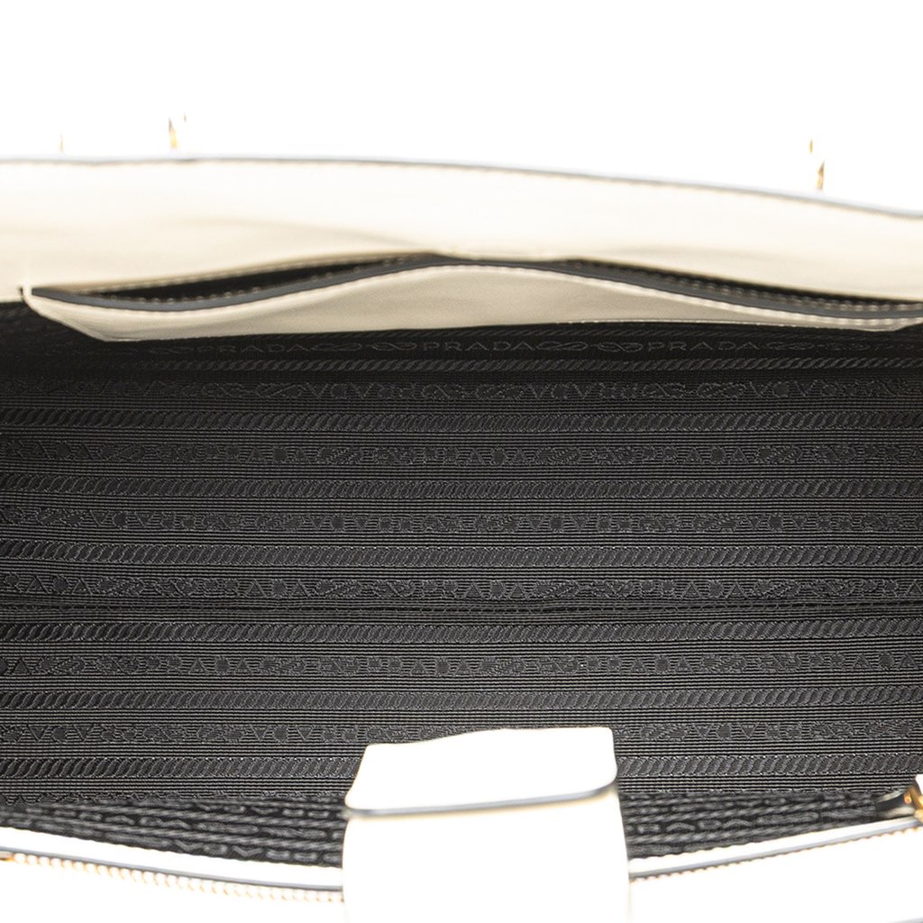 Prada Soft Calf Trimmed Saffiano Lux Satchel - 4