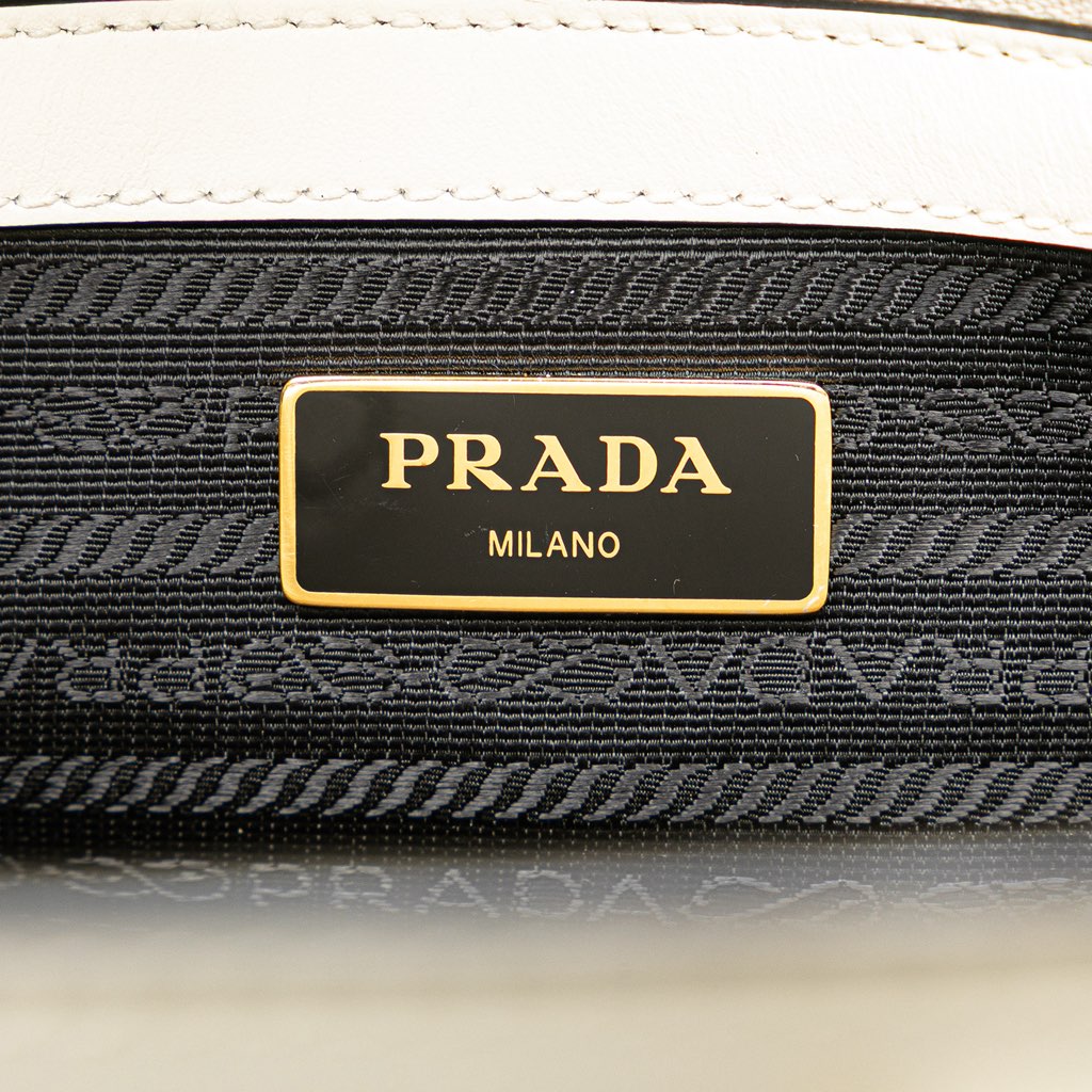 Prada Soft Calf Trimmed Saffiano Lux Satchel - 5