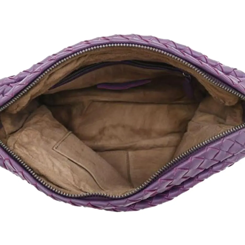Bottega Veneta Nappa Intrecciato Crossbody Purple Leather Good - Model View