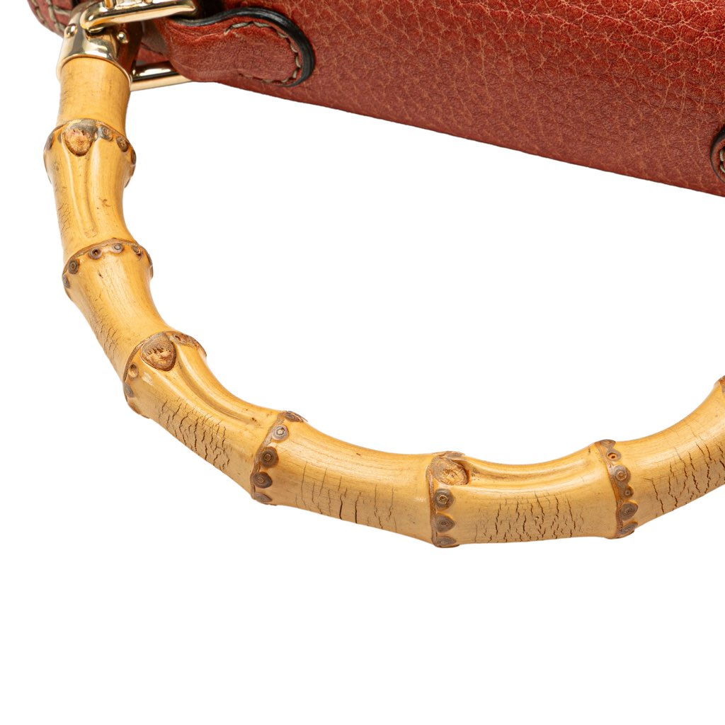 Gucci Small Leather New Bamboo Satchel - Image 13