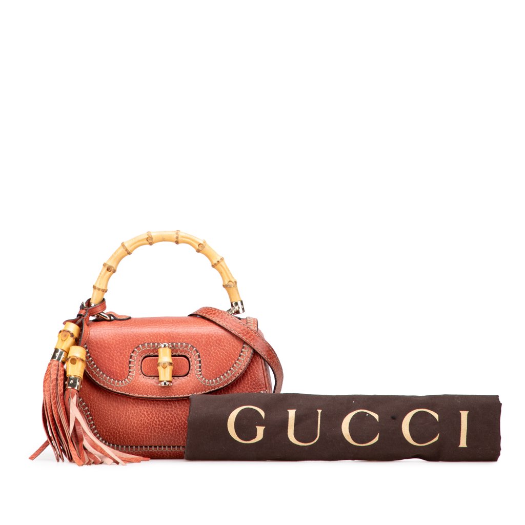 Gucci Small Leather New Bamboo Satchel - Image 16