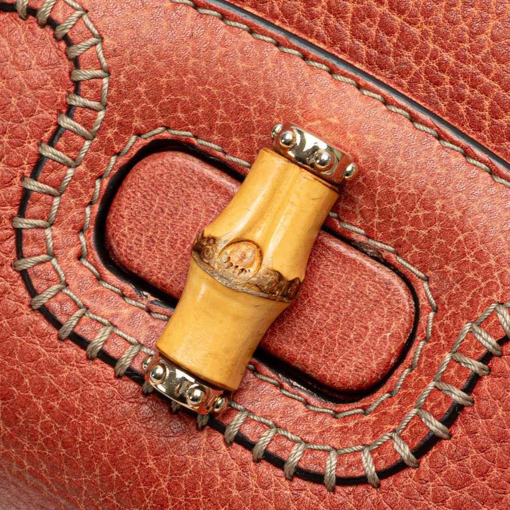 Gucci Small Leather New Bamboo Satchel - Image 10