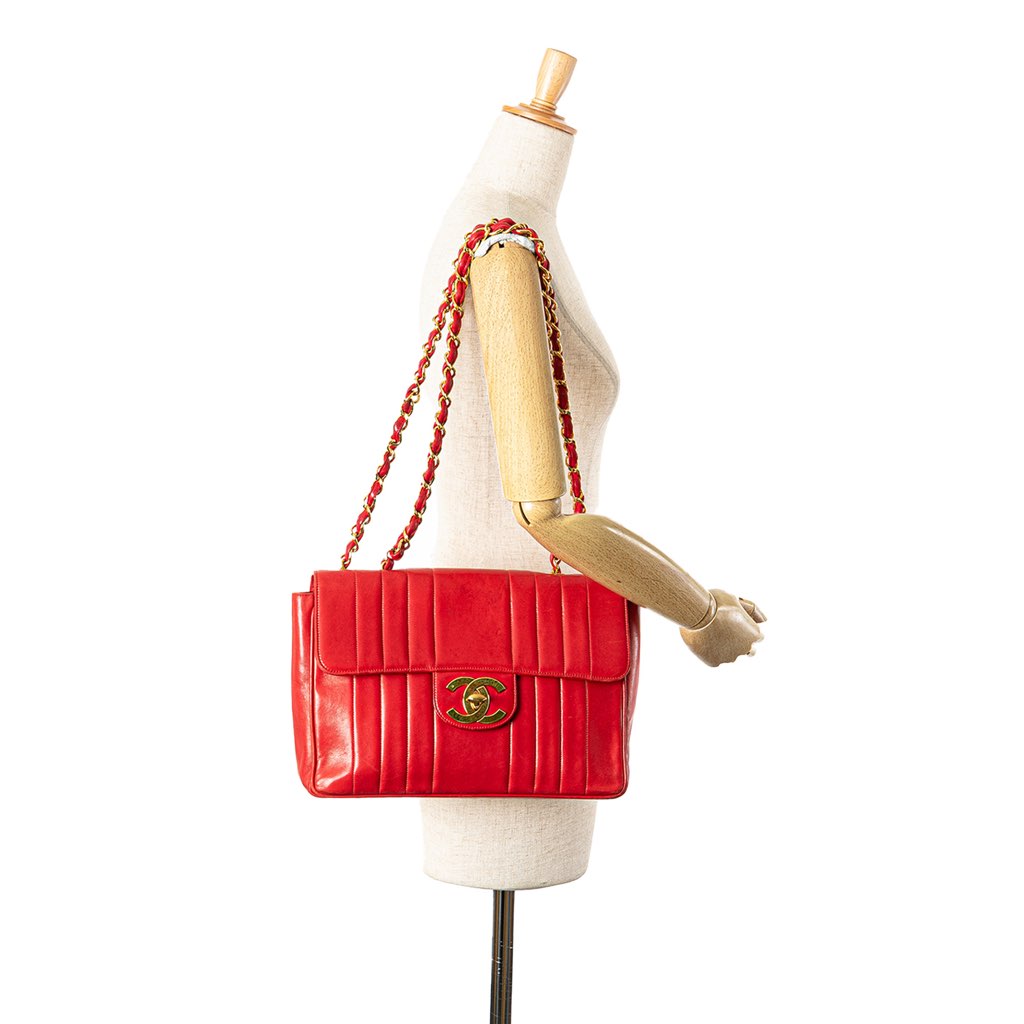 Chanel Jumbo XL Vertical Quilt Lambskin Single Flap - Image 13