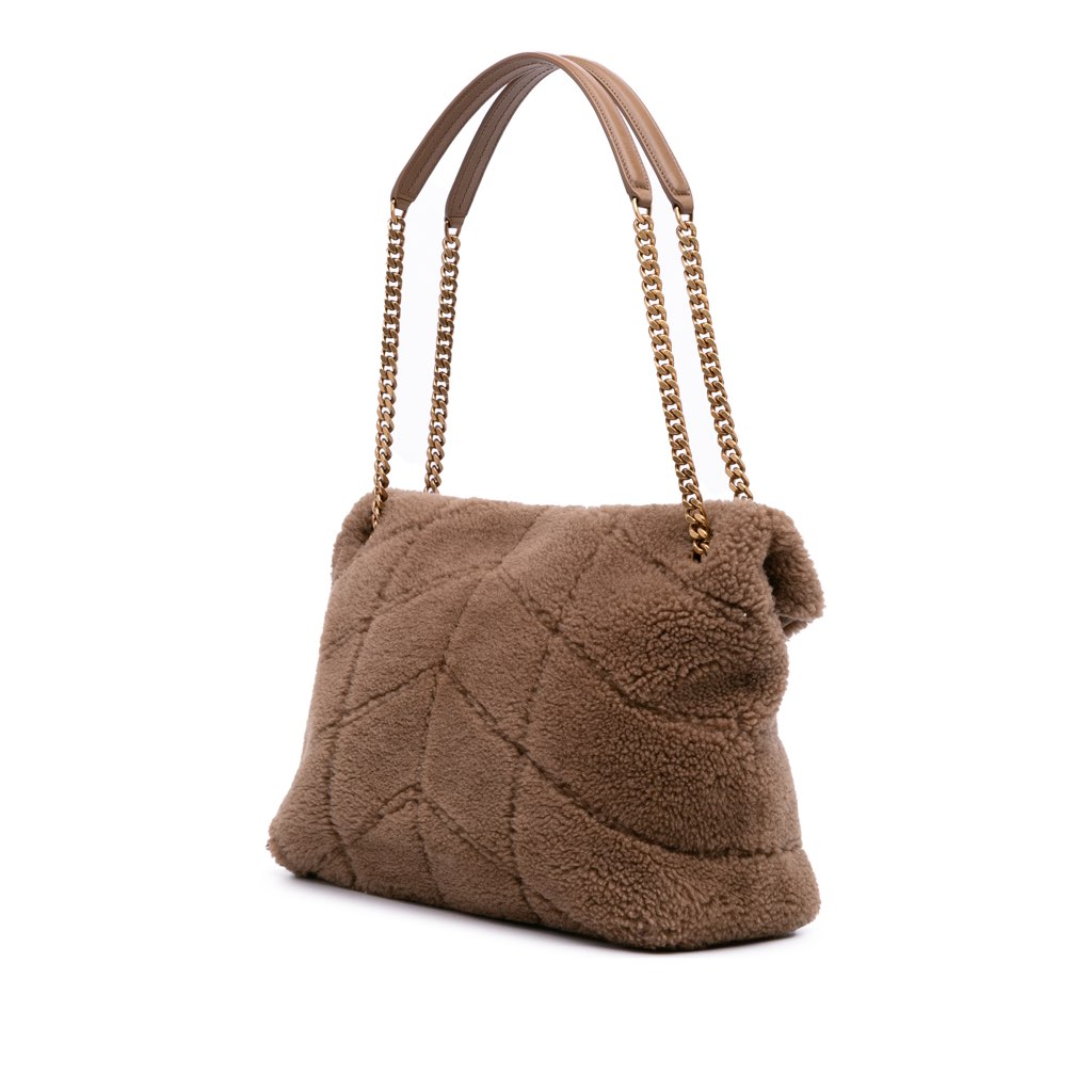Saint Laurent Medium Shearling Loulou Puffer Shoulder Bag - 2