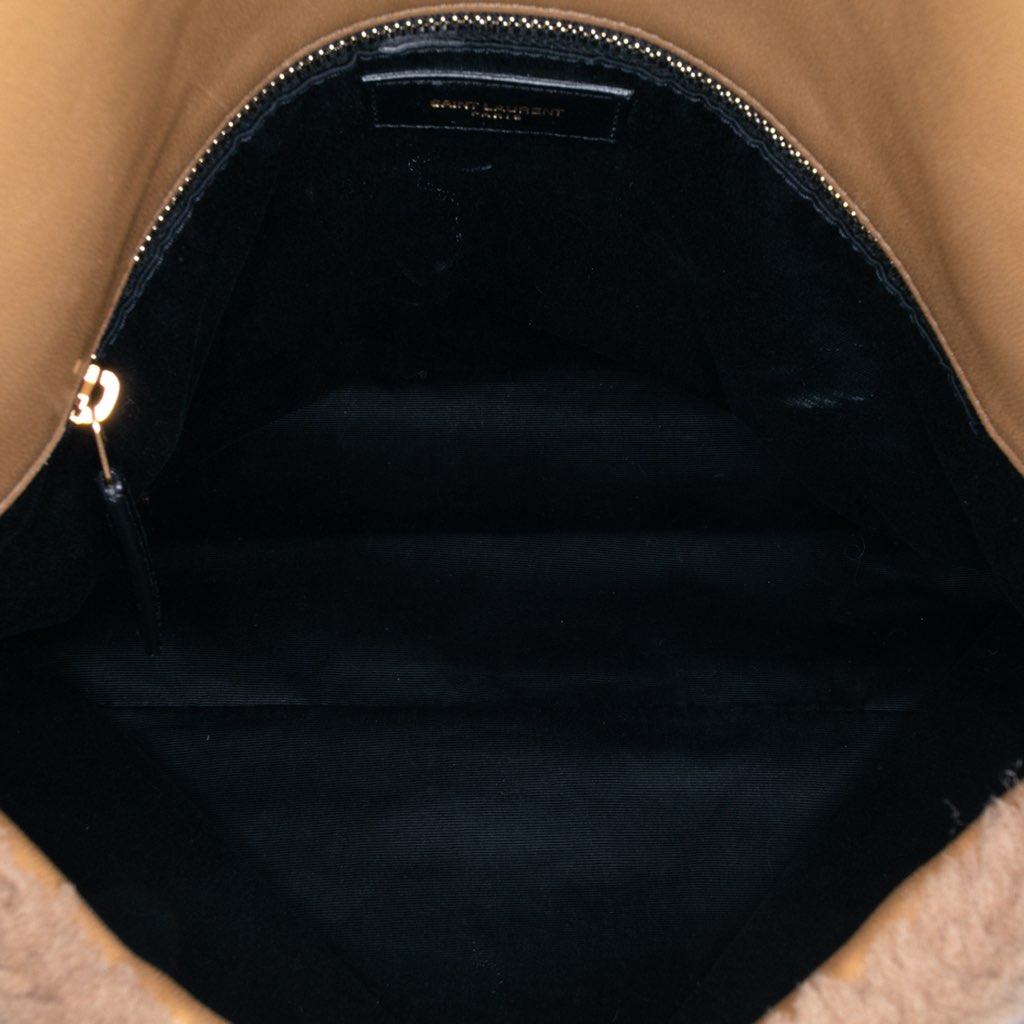 Saint Laurent Medium Shearling Loulou Puffer Shoulder Bag - 4