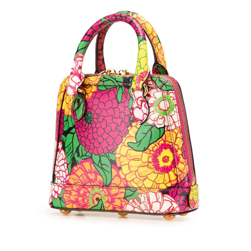 Gucci Ken Scott Mini Textured Calfskin Pomponica Horsebit 1955 Top Handle Bag Pink Leather Good - Back View