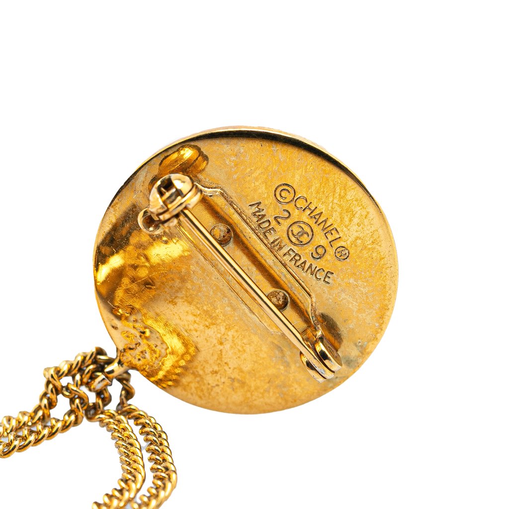 Chanel Gold Plated CC Quilted Flap Bag Brooch - 3
