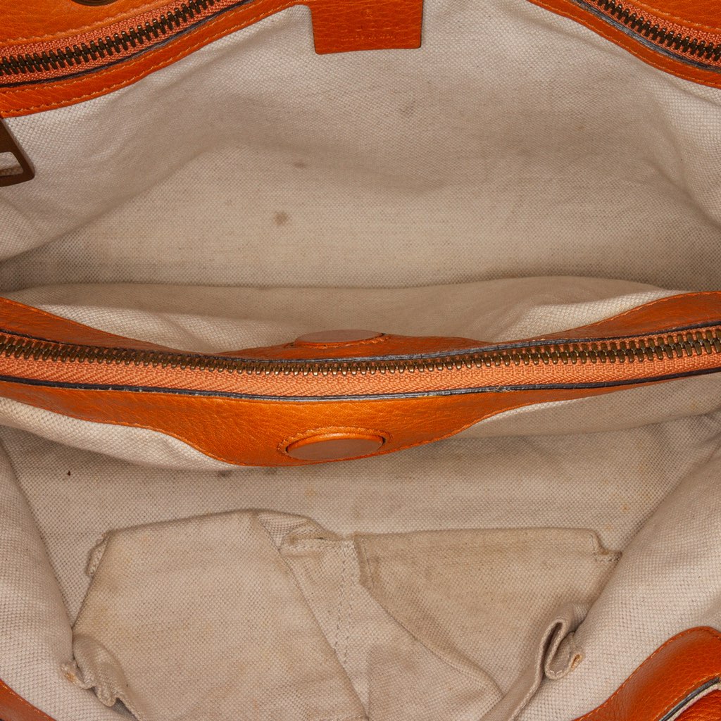 Gucci Medium Calfskin Bamboo Shopper Satchel - 4