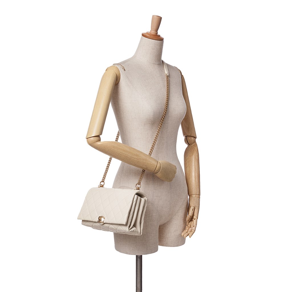 Chanel Quilted Calfskin Pearl CC Accordion Flap - Image 15