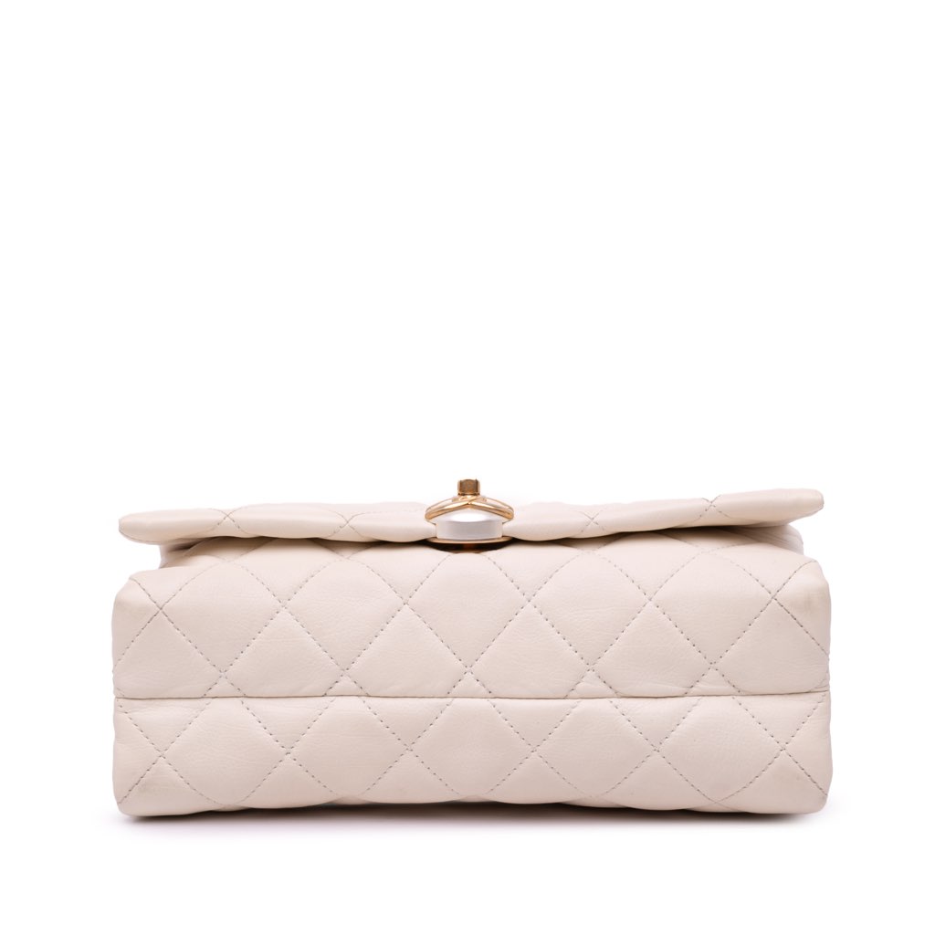 Chanel Quilted Calfskin Pearl CC Accordion Flap - Image 6
