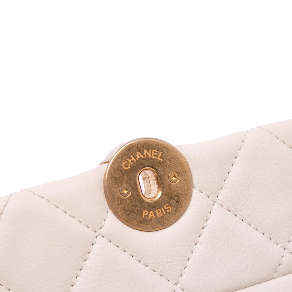 Chanel Quilted Calfskin Pearl CC Accordion Flap - Image 12