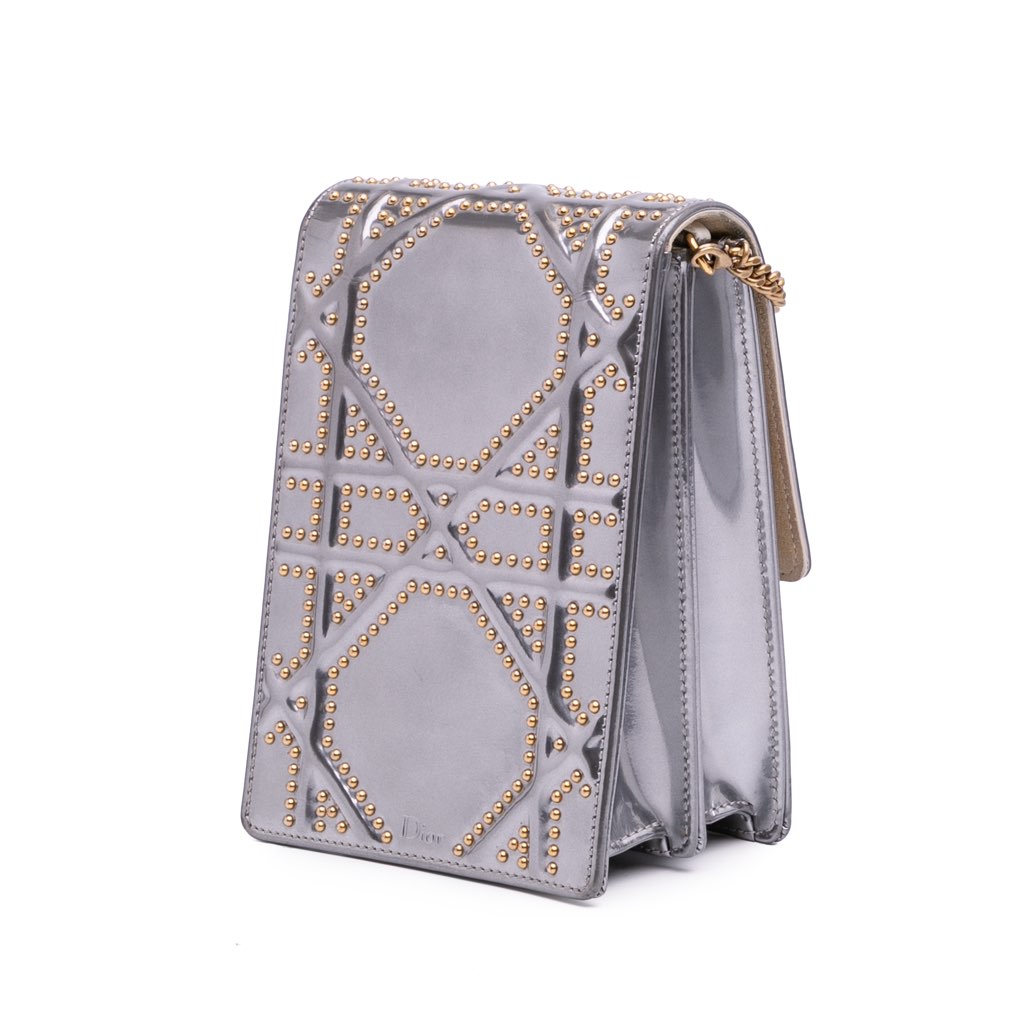 Dior Metallic Studded Calfskin Vertical Diorama - Back view