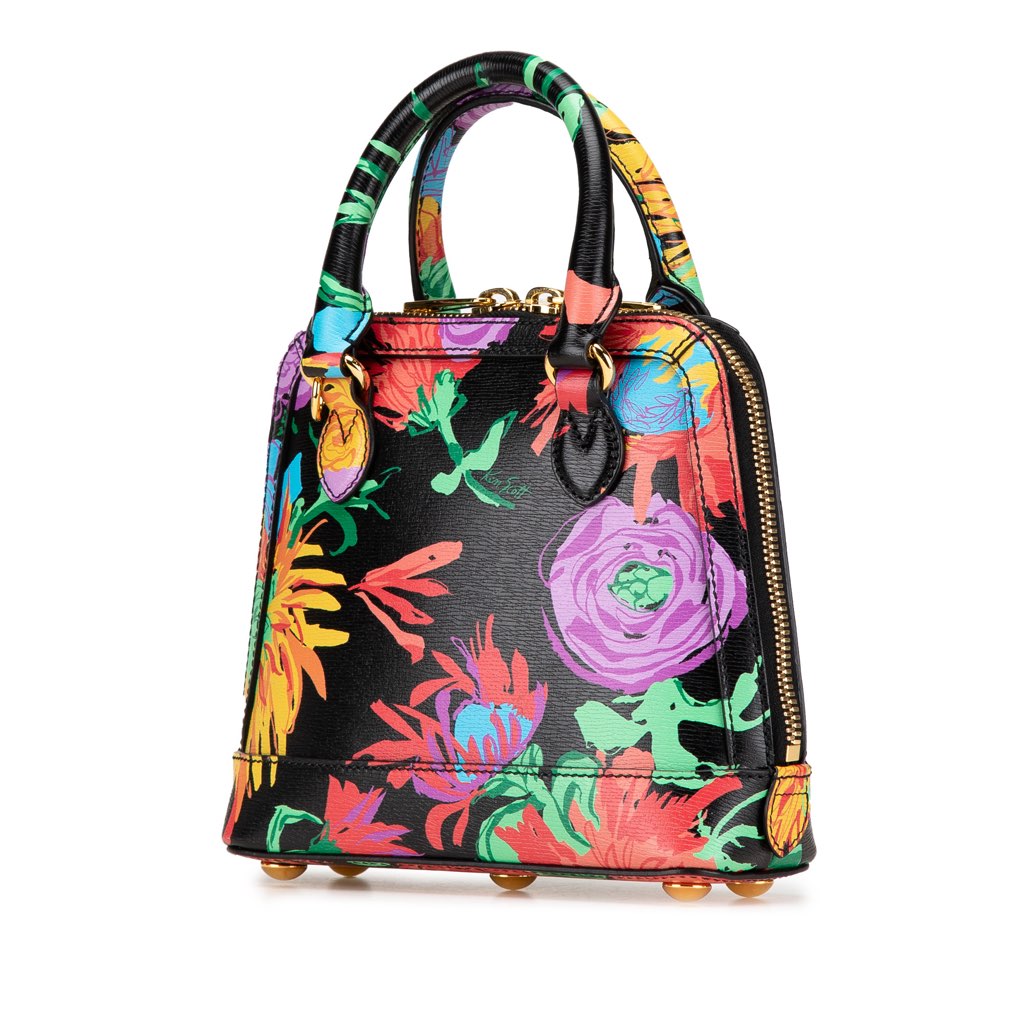 Gucci Ken Scoot New Shangai Mini Calfskin Jenny Floral Print Horsebit 1955 Top Handle Bag - 2