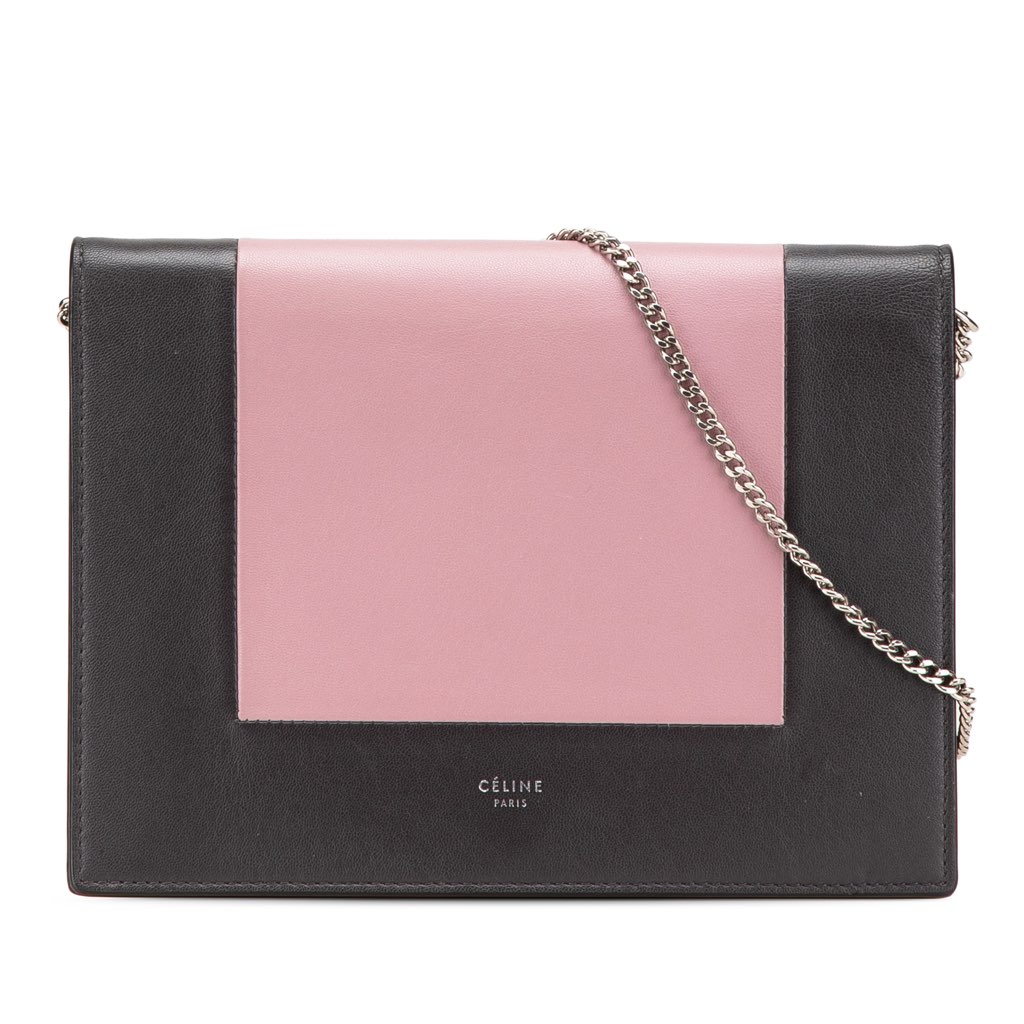 Celine Leather Frame Wallet on Chain