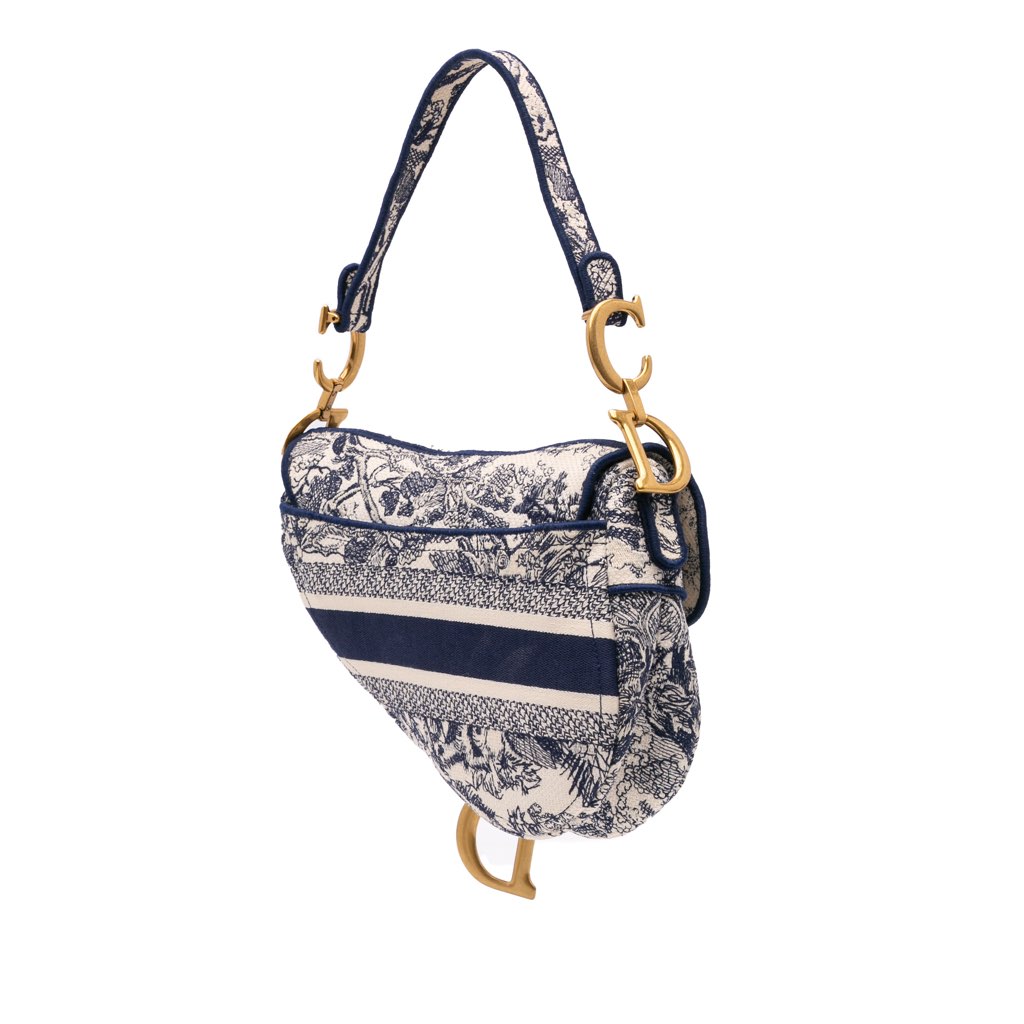 Dior Canvas Embroidered Toile de Jouy Saddle Bag - 2