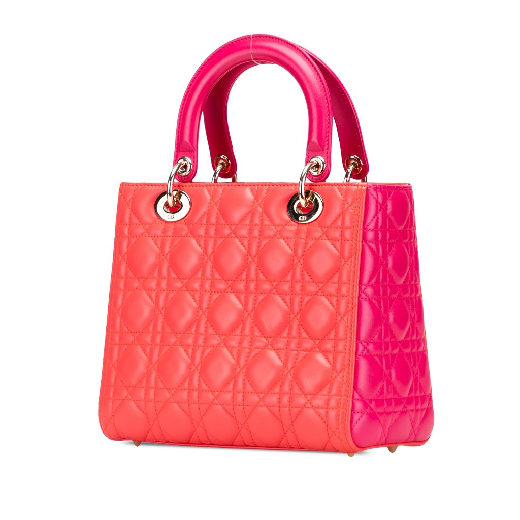 Dior Medium Bicolor Lambskin Cannage Lady Dior - 2