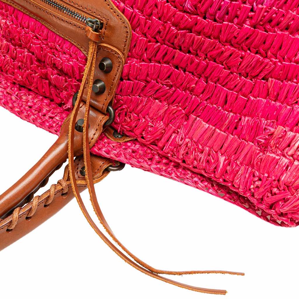 Balenciaga Small Raffia Motocross Panier Basket Tote - Image 16
