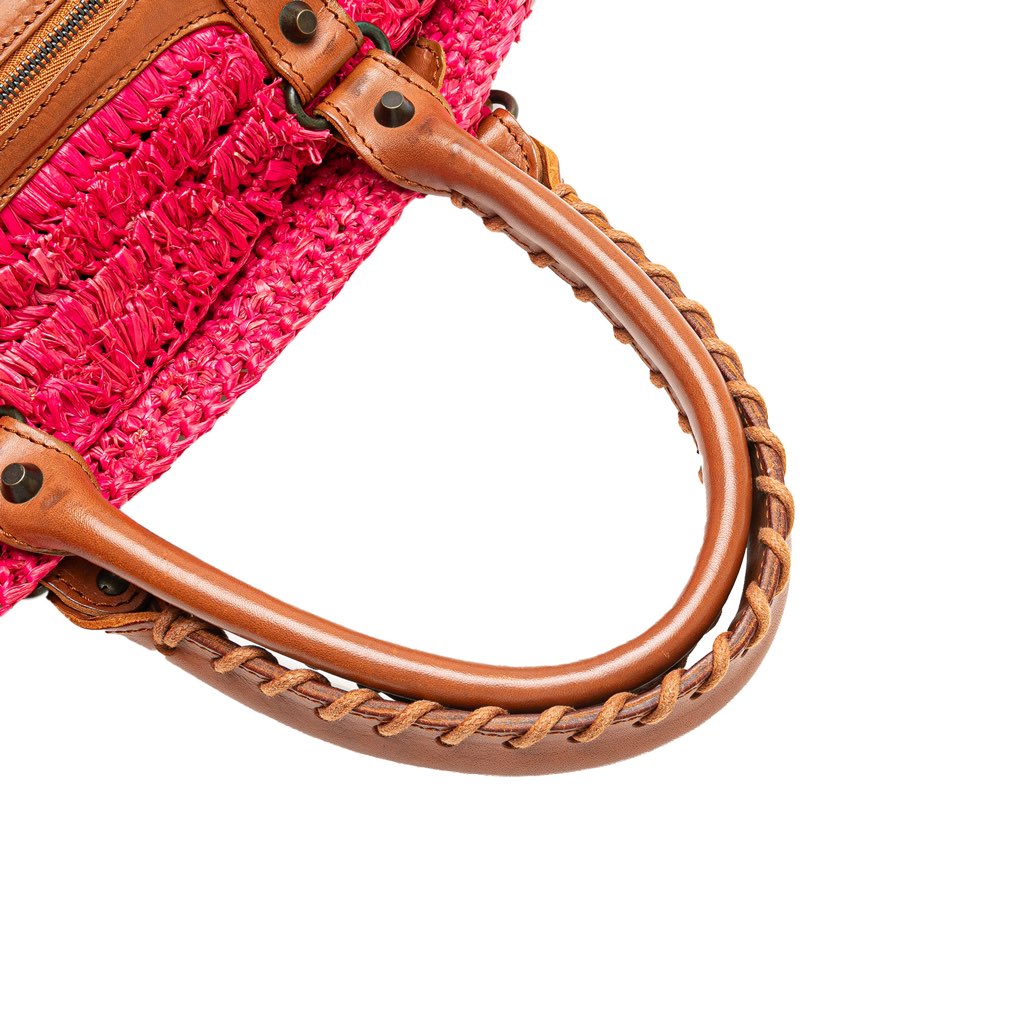 Balenciaga Small Raffia Motocross Panier Basket Tote - Image 17