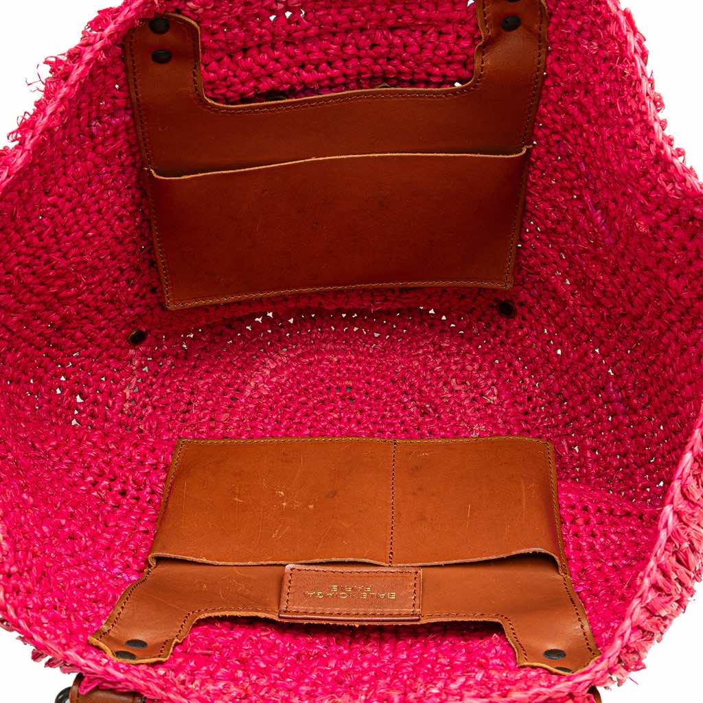 Balenciaga Small Raffia Motocross Panier Basket Tote - 4