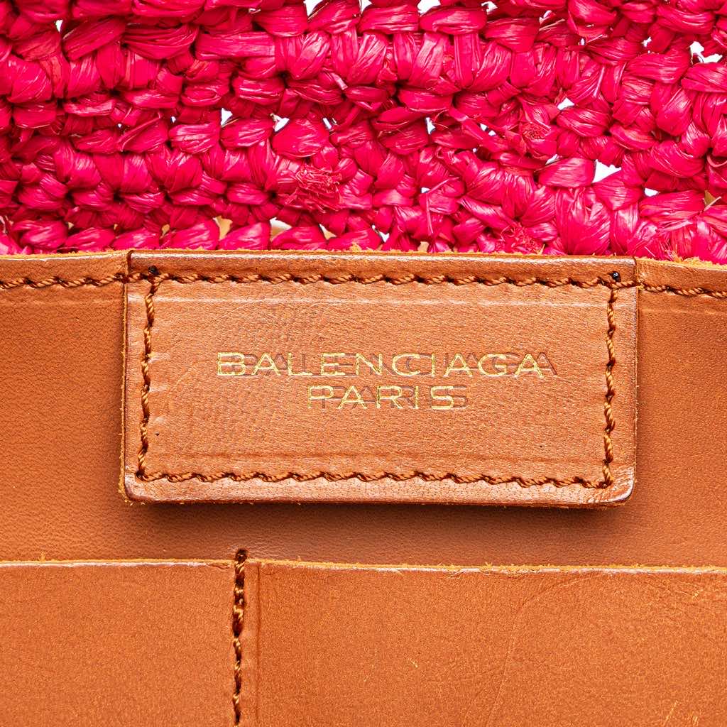 Balenciaga Small Raffia Motocross Panier Basket Tote - Side view