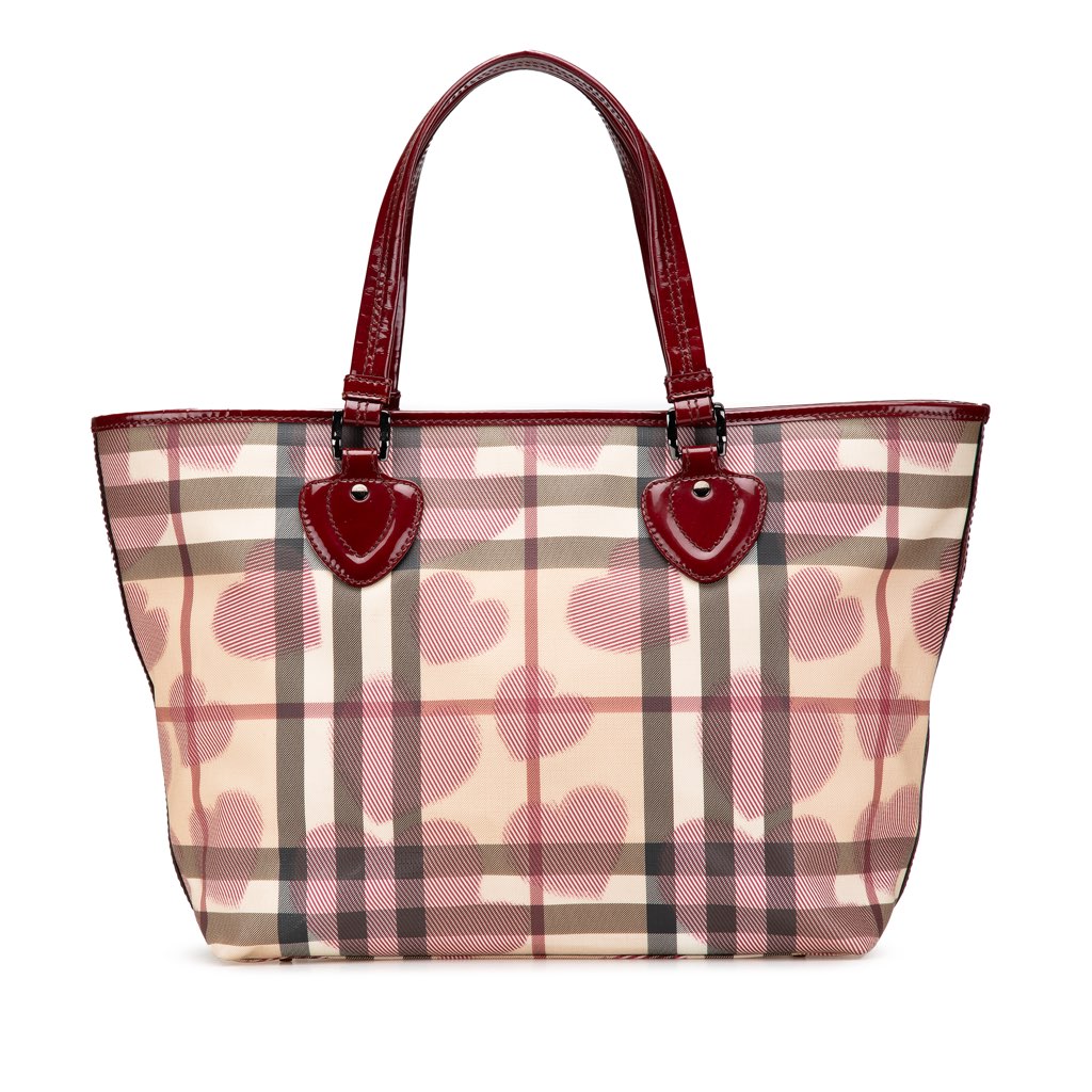 Burberry House Check Coated Canvas Hearts Gracie Tote