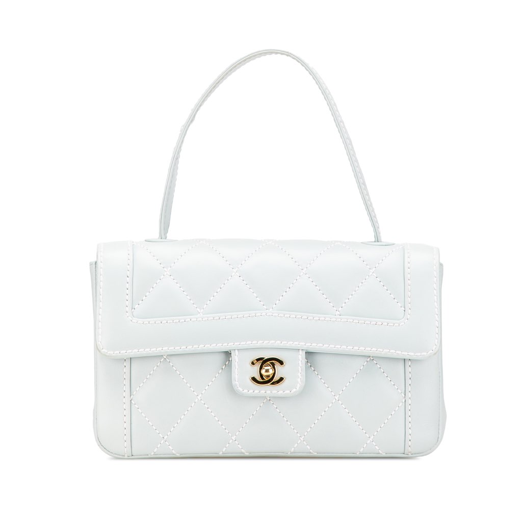Chanel Quilted Lambskin Wild Stitch Top Handle Flap