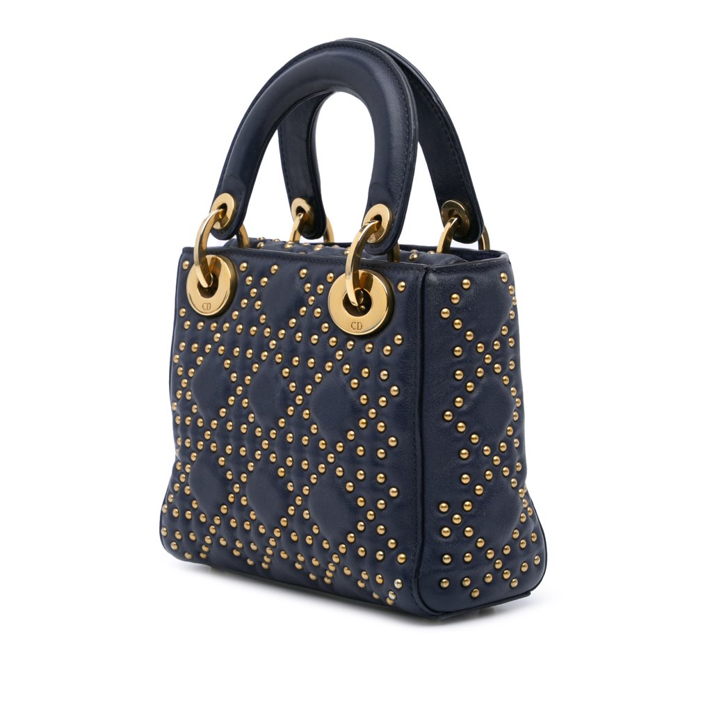 Dior Mini Lambskin Cannage Studded Supple Lady Dior - 2