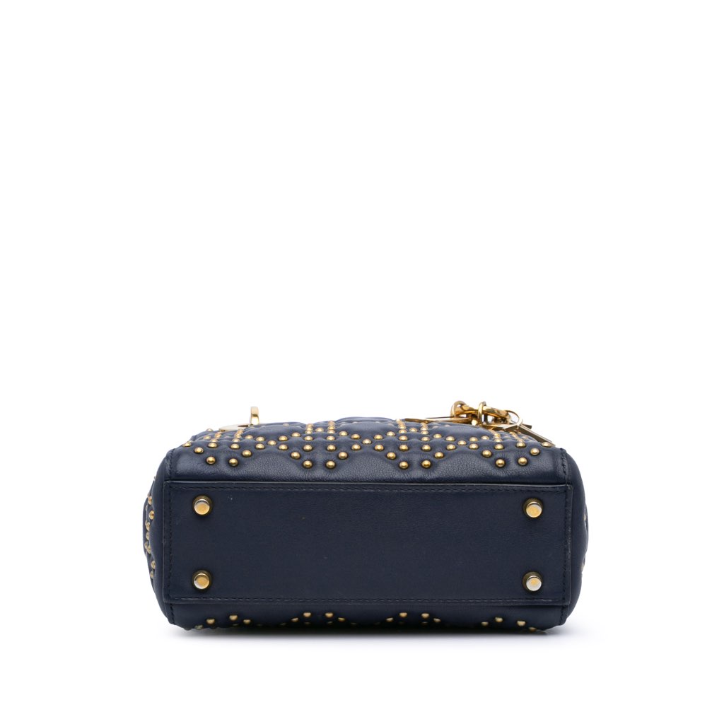 Dior Mini Lambskin Cannage Studded Supple Lady Dior - 3