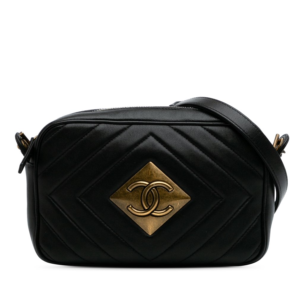 Chanel Chevron Lambskin Pyramid CC Camera Bag