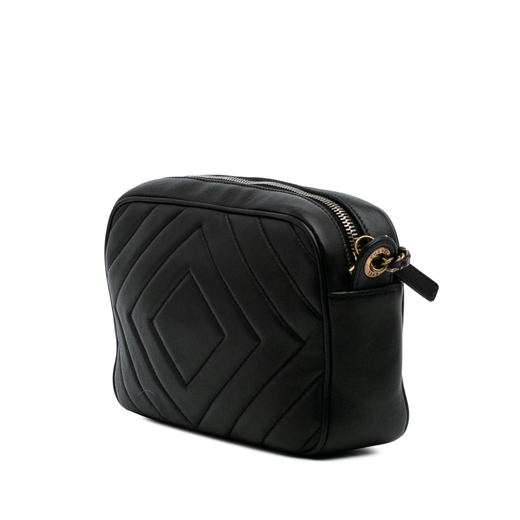 Chanel Chevron Lambskin Pyramid CC Camera Bag - Back view