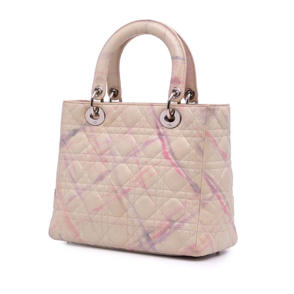 Dior Limited Edition Medium Lambskin Cannage Lady Dior - Back view