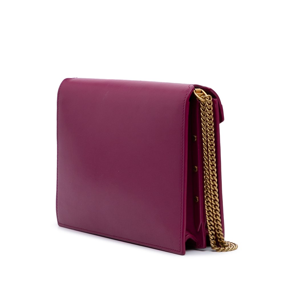 Saint Laurent Smooth Calfskin Monogram Cassandra Clasp Bag - 2