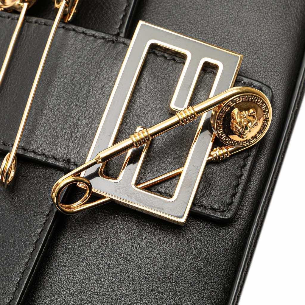 Fendi Versace Vitello Seta Fendace Mini Brooch Baguette Satchel - Detail 2