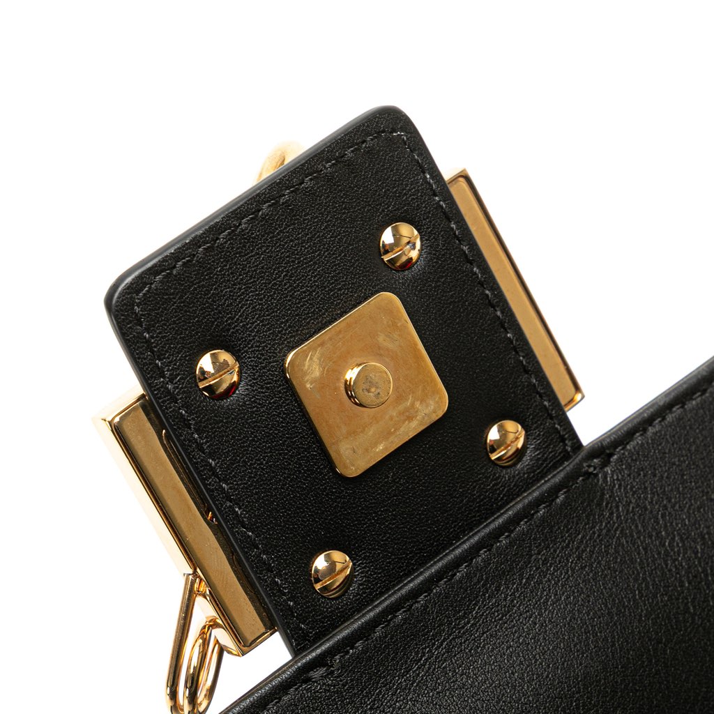Fendi Versace Vitello Seta Fendace Mini Brooch Baguette Satchel - Image 10
