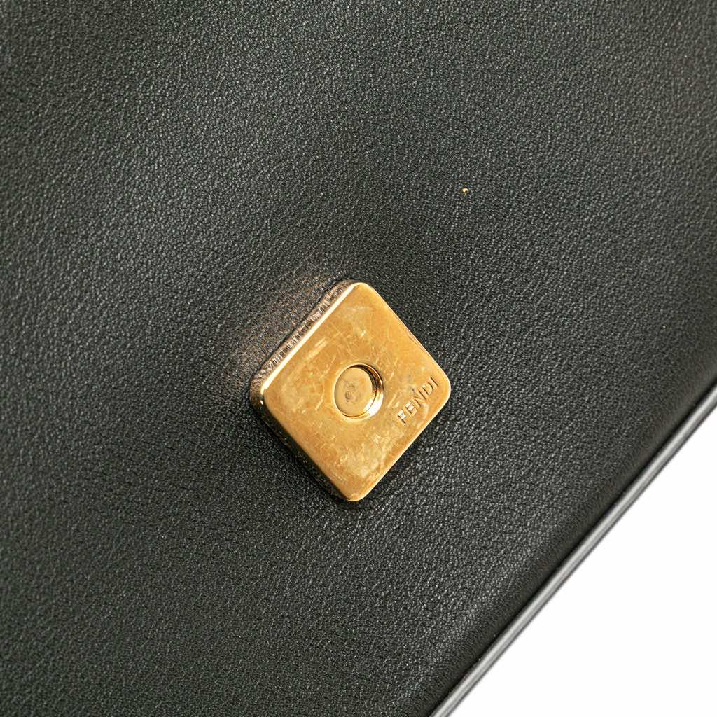 Fendi Versace Vitello Seta Fendace Mini Brooch Baguette Satchel - Image 11