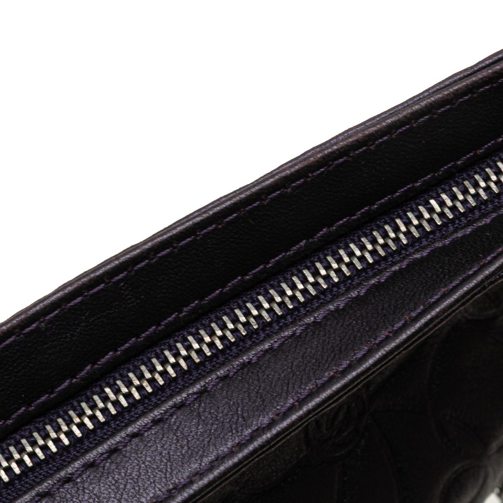 Chanel Embossed Lambskin Camellia Chain Pochette - Image 10