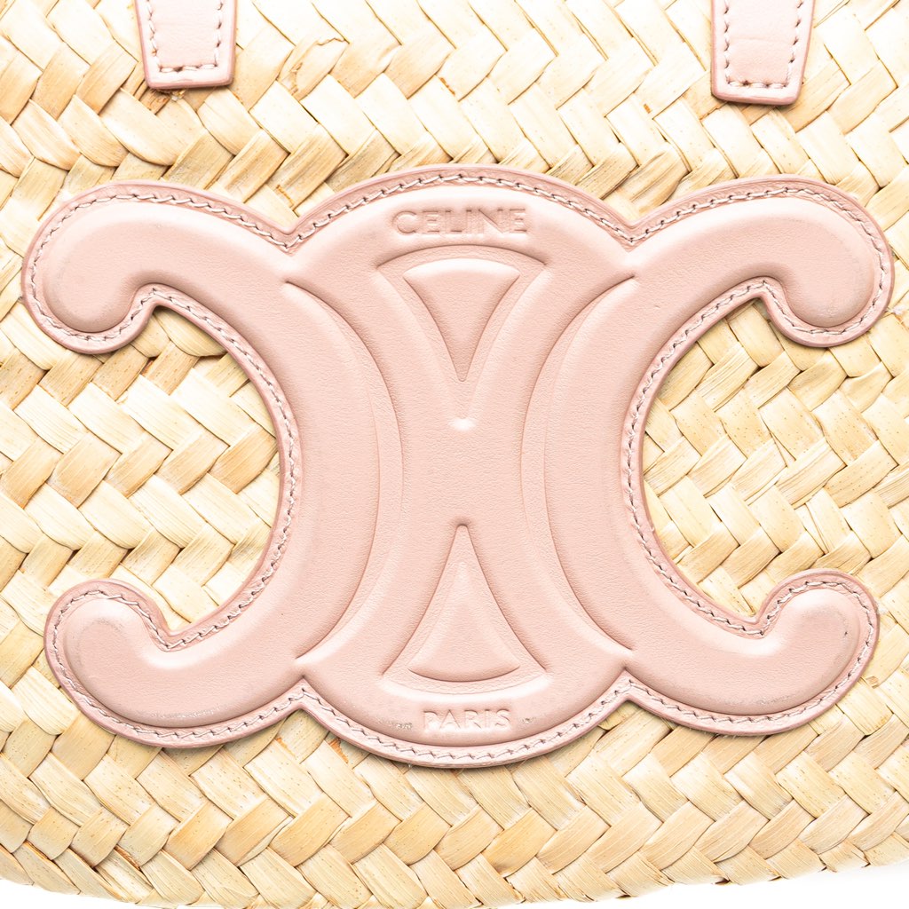 Celine Teen Raffia Cuir Triomphe Classic Panier Tote - 5