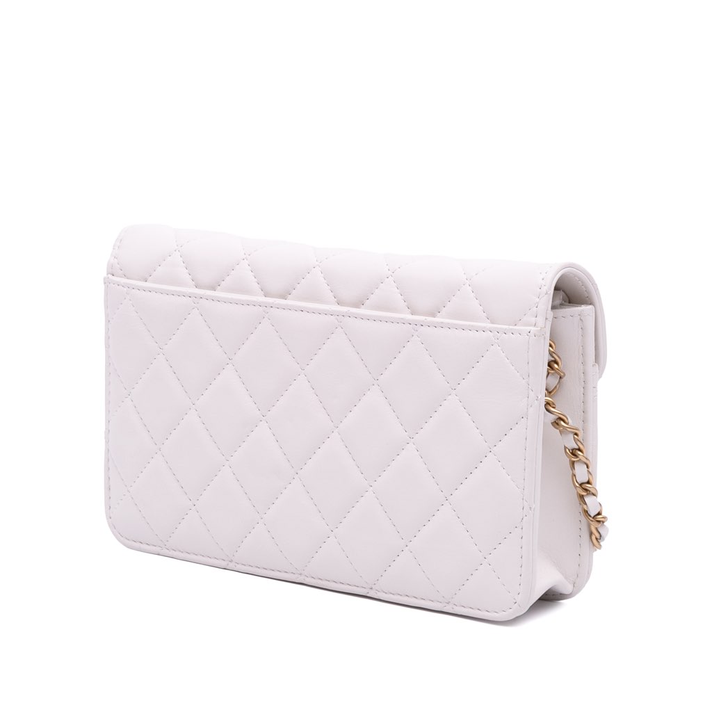 Chanel Medium Quilted Calfskin Enchained Flap - Back view