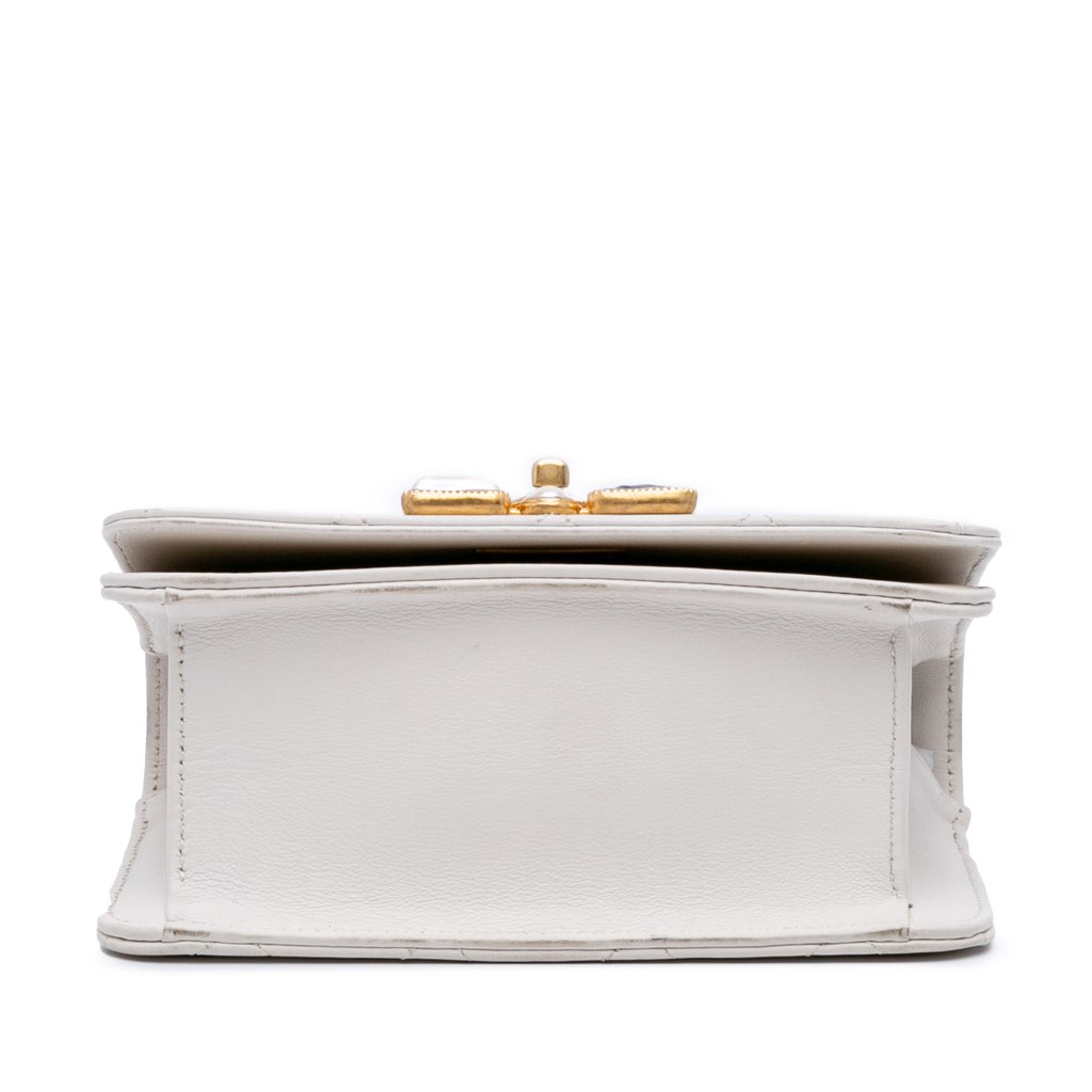 Chanel Small CC Quilted Calfskin Crystal Pearl Full Flap - Image 6