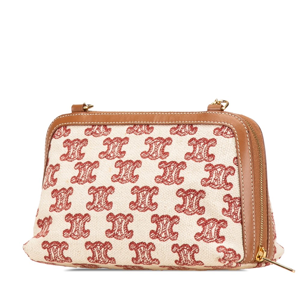 Celine Triomphe Embroidered Canvas Clutch On Chain - 2