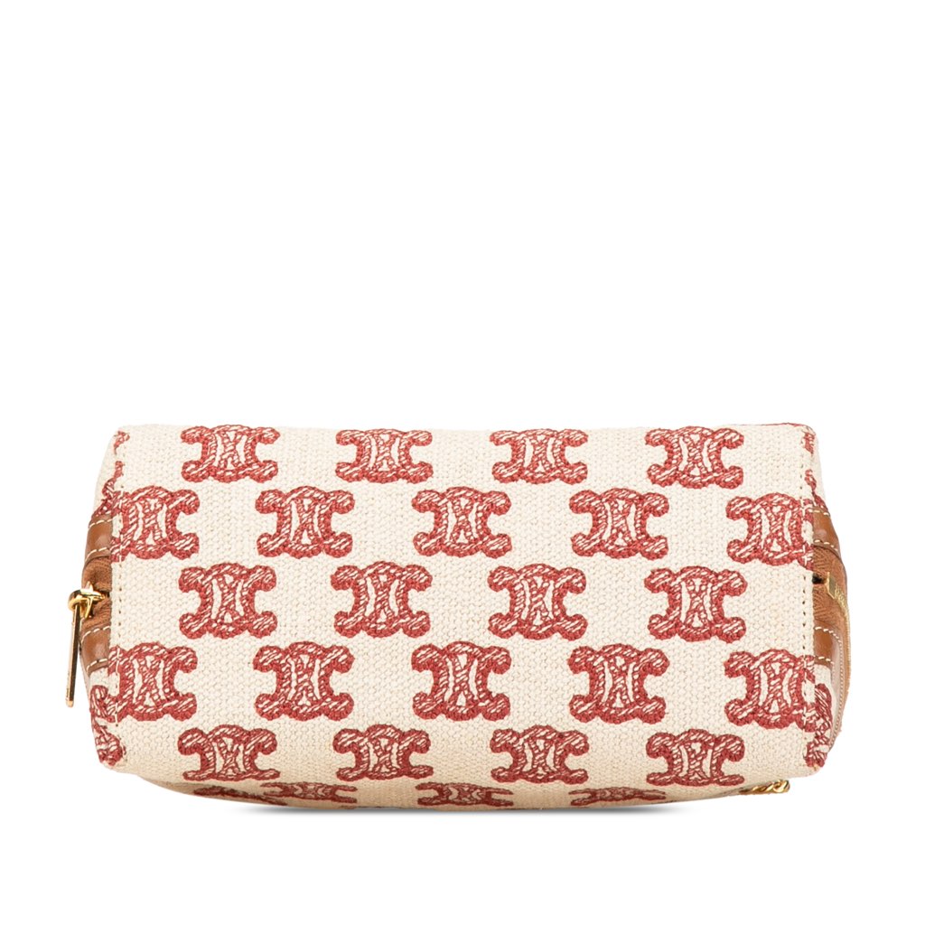 Celine Triomphe Embroidered Canvas Clutch On Chain - 3