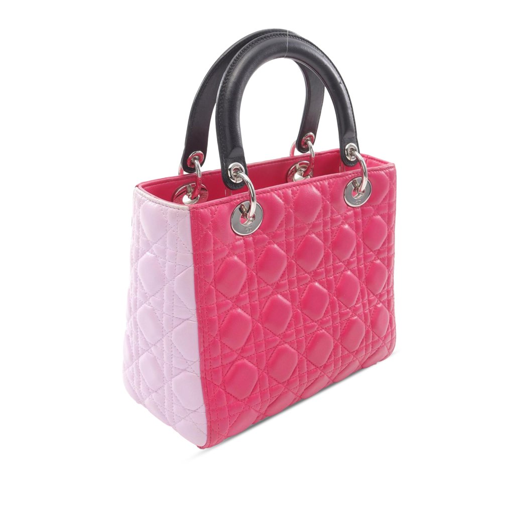 Dior Medium Tricolor Lambskin Cannage Lady Dior - 2