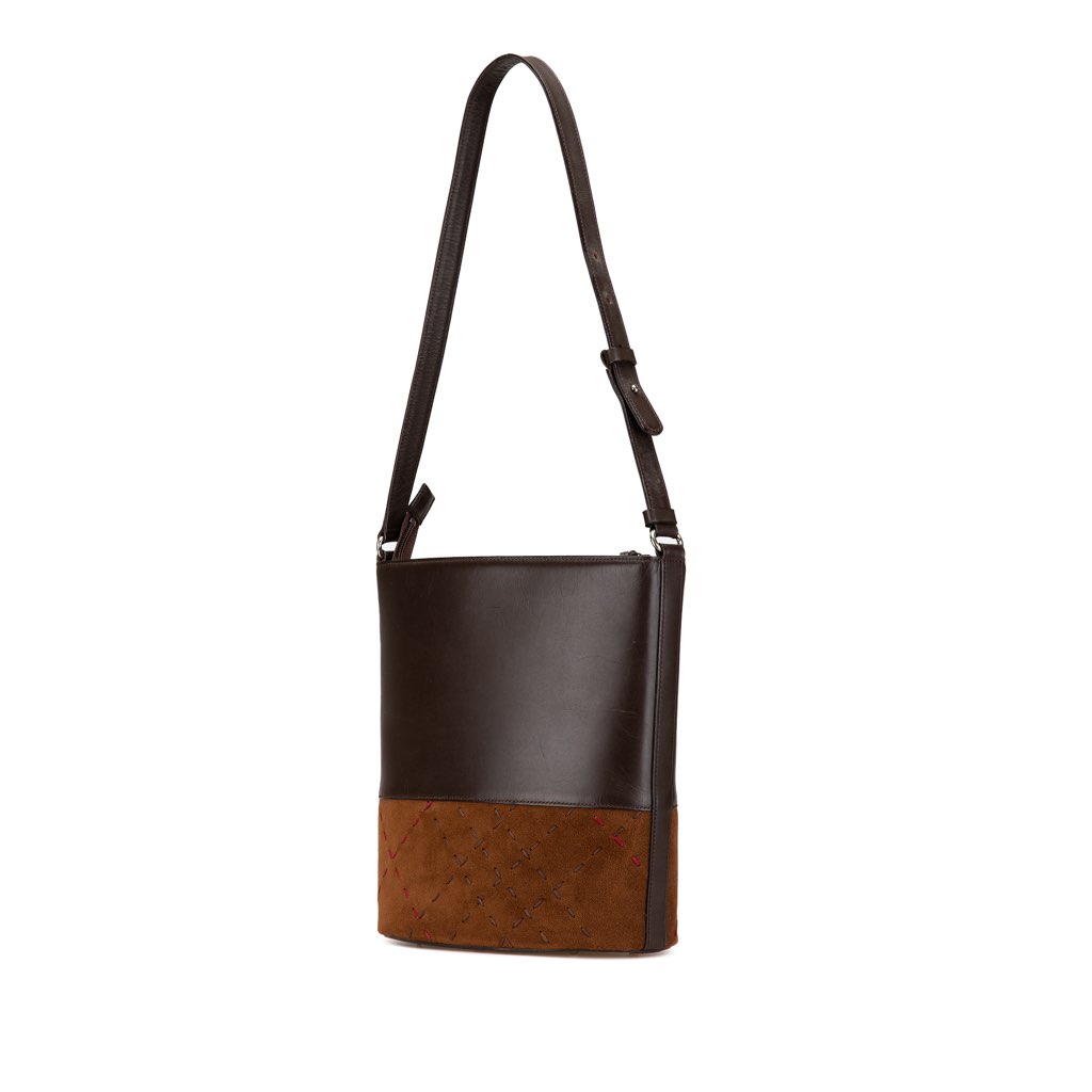 Burberry Suede Leather Shoulder Bag - Back view