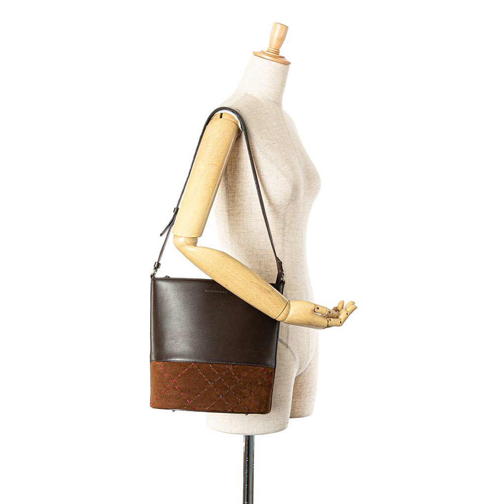Burberry Suede Leather Shoulder Bag - Image 13
