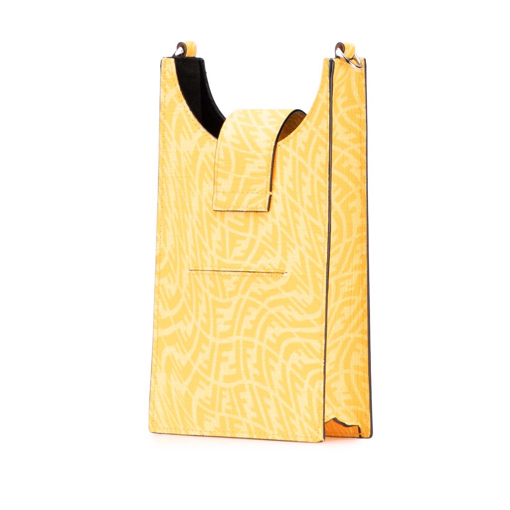 Fendi Sarah Coleman Coated Canvas FF Vertigo Phone Holder Crossbody - Back view