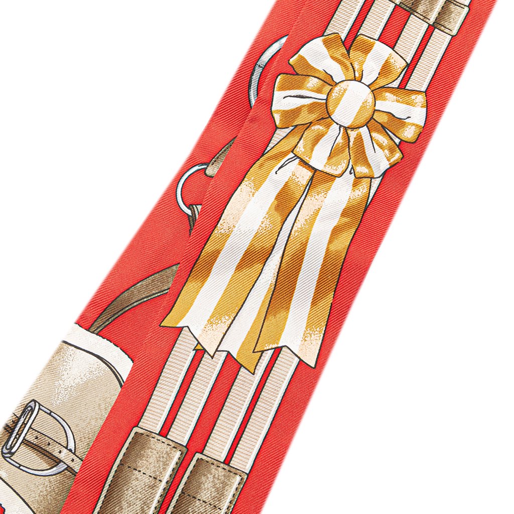 Hermès Jumping Silk Twilly Scarf - Back view