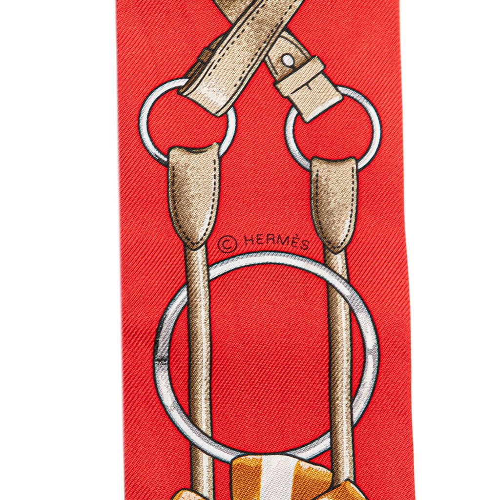 Hermès Jumping Silk Twilly Scarf - Detail 1