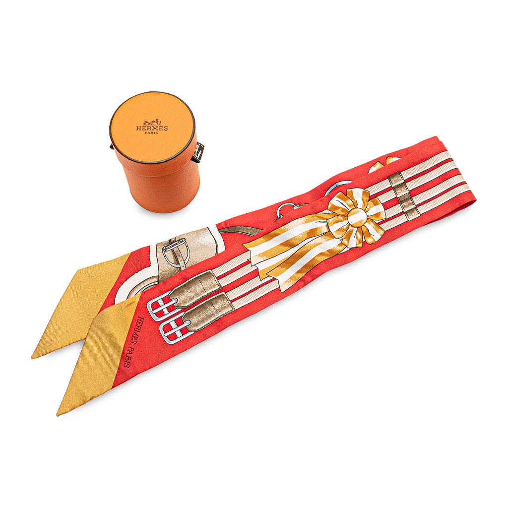 Hermès Jumping Silk Twilly Scarf - Detail 2